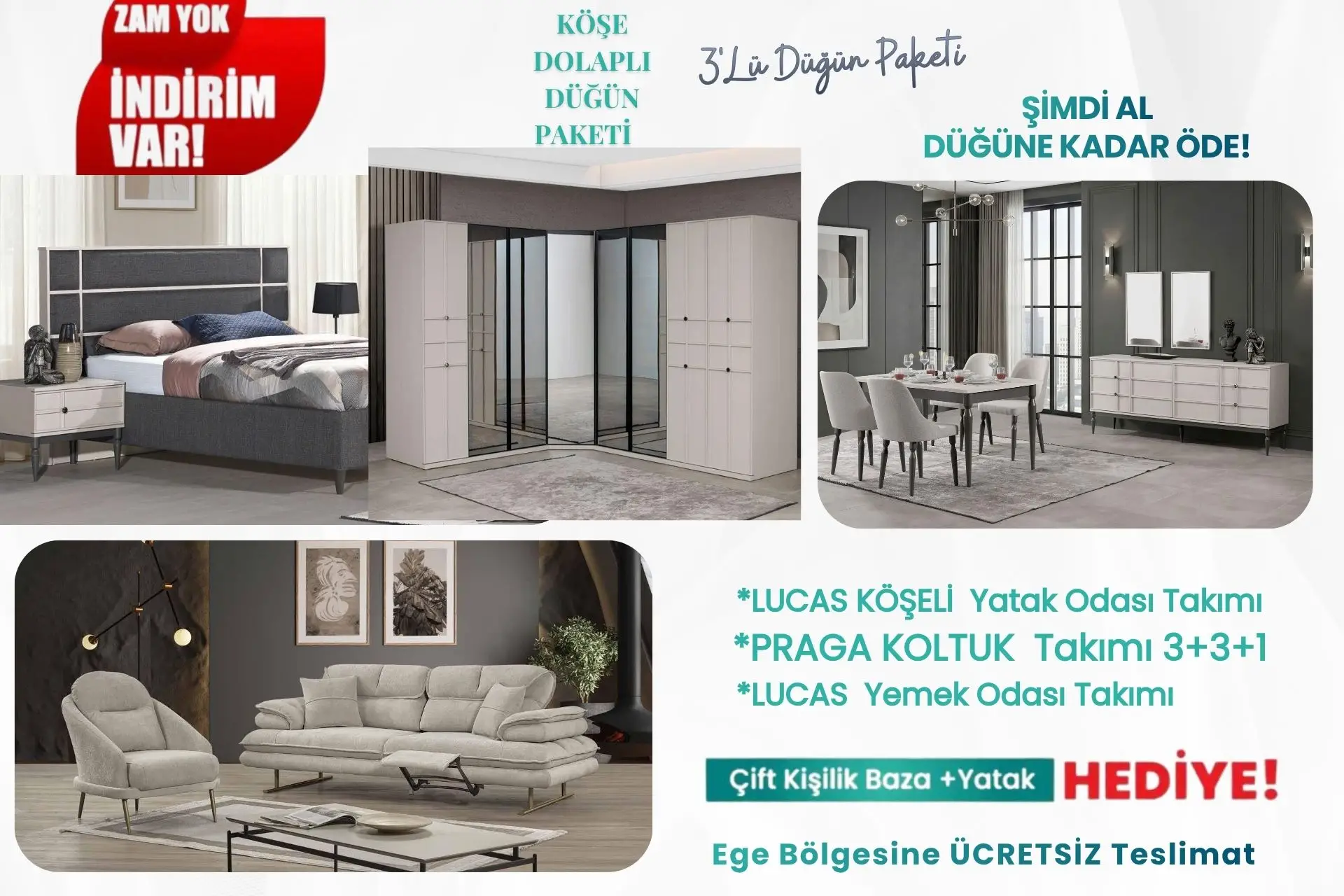 KÖŞE DOLAPLI DÜĞÜN PAKETİ