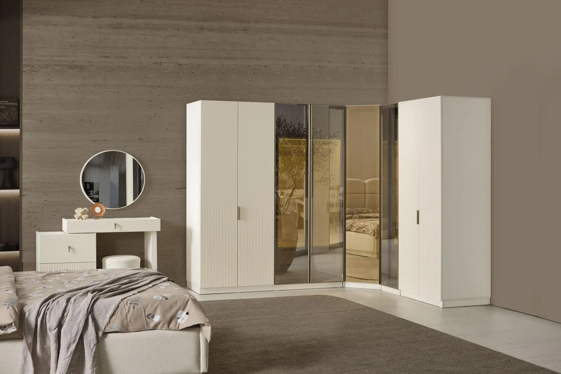 ROZA KÖŞE * MDF DOLAP 8 KAPAK ÖLÇÜSÜ 245*205