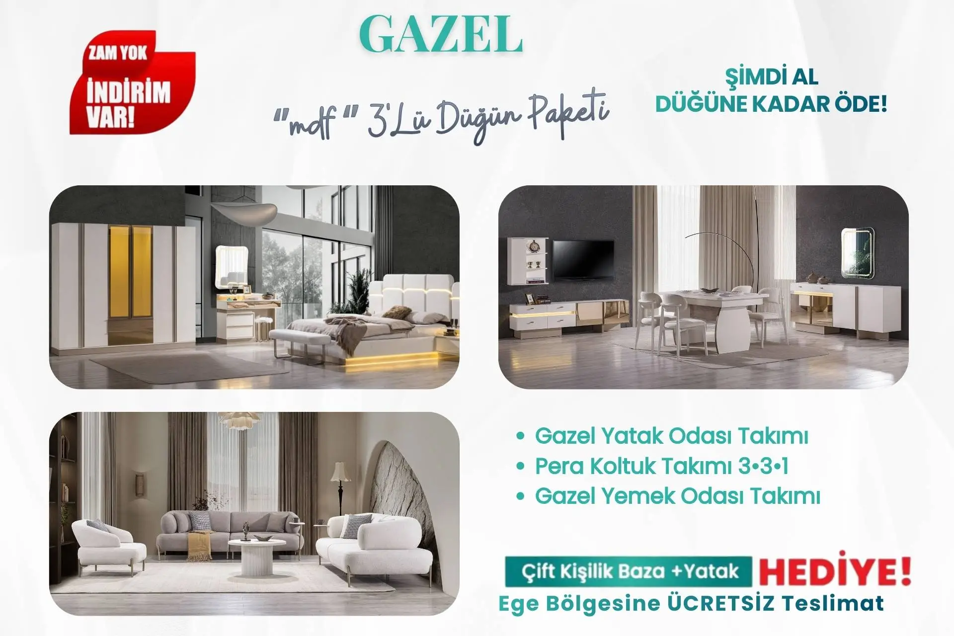 GAZEL DÜĞÜN PAKETİ *MDF