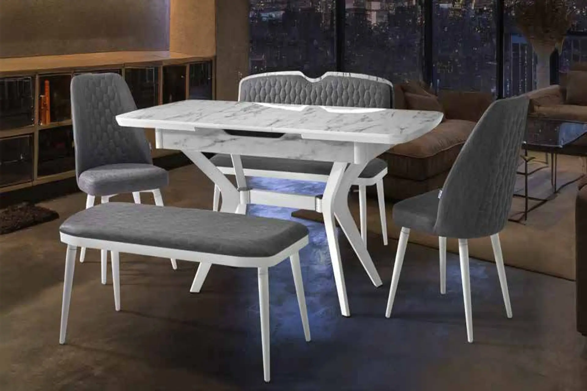 LİDYA ROLEX MASA TAKIMI (KAHVE&ANTRASİT&FÜME)