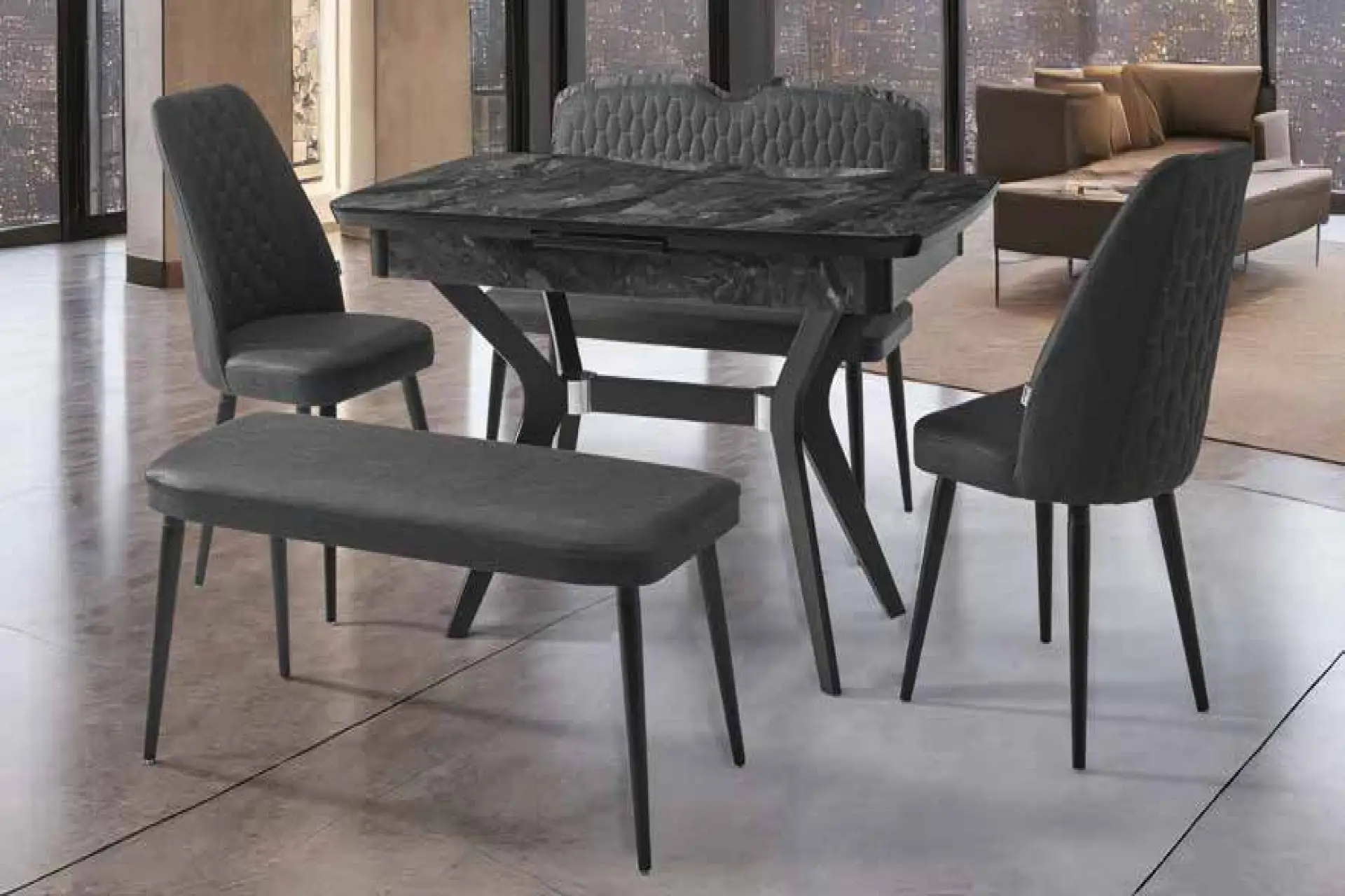 LİDYA ROLEX MASA TAKIMI (KAHVE&ANTRASİT&FÜME)