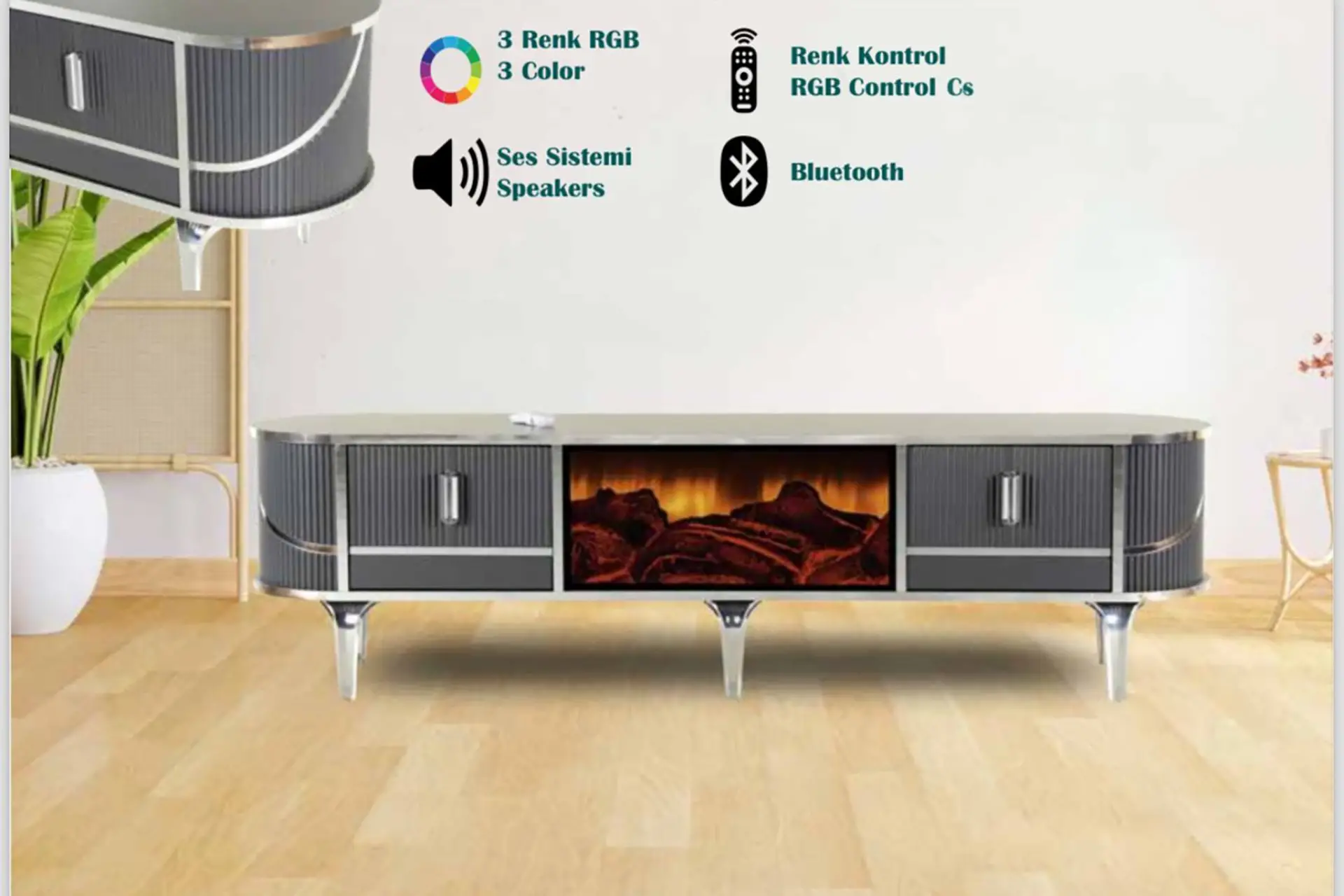 VİZYON ŞÖMİNELİ TV ÜNİTESİ