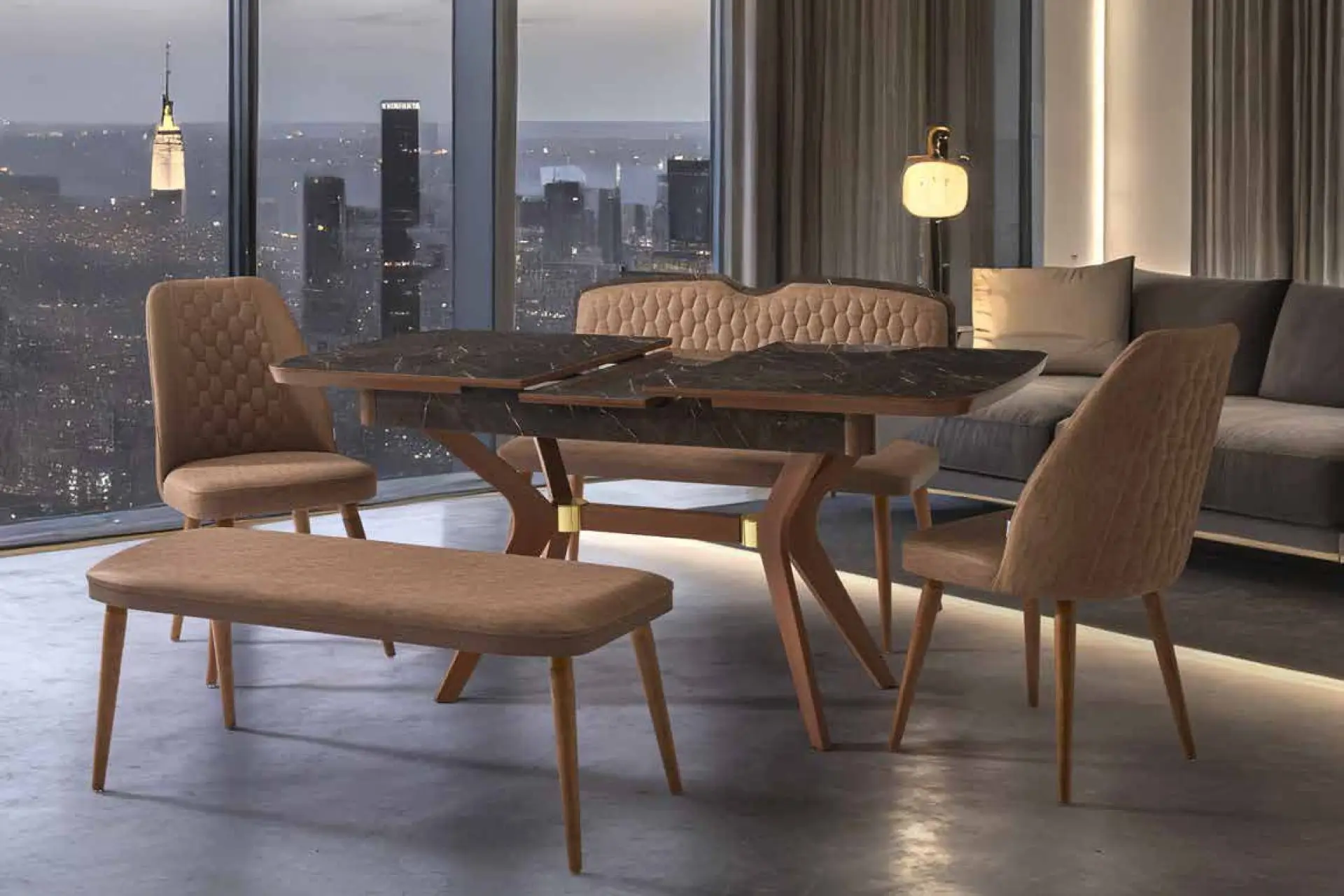 LİDYA ROLEX MASA TAKIMI (KAHVE&ANTRASİT&FÜME)